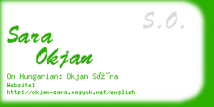sara okjan business card
